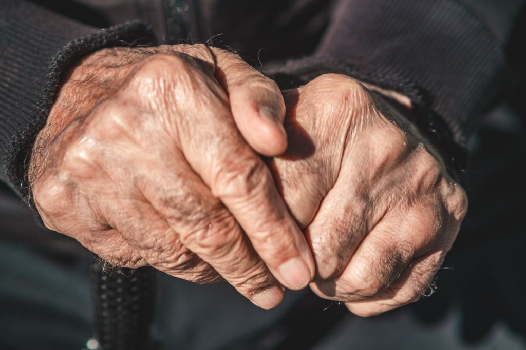 Detailed image of senior hands conveying life experience and wisdom.